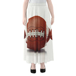 American Football Ball Print Chiffon Maxi Skirt