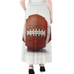 American Football Ball Print Chiffon Maxi Skirt