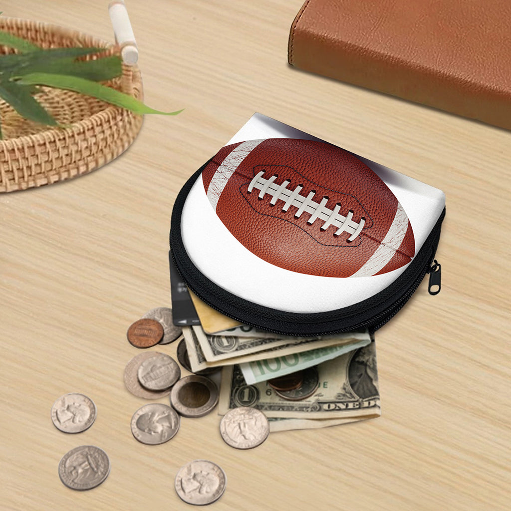 American Football Ball Print Coin Purse