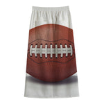 American Football Ball Print Cotton Front Slit Maxi Skirt