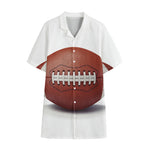 American Football Ball Print Cotton Hawaiian Shirt
