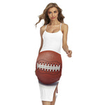 American Football Ball Print Cross Back Cami Dress