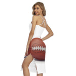 American Football Ball Print Cross Back Cami Dress