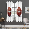 American Football Ball Print Grommet Curtain Panels