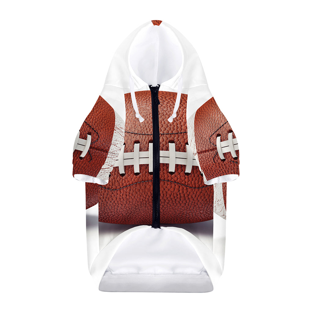 American Football Ball Print Dog Zip Up Hoodie