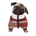 American Football Ball Print Dog Zip Up Jacket