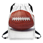 American Football Ball Print Drawstring Backpack