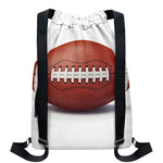 American Football Ball Print Drawstring Backpack
