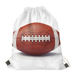 American Football Ball Print Drawstring Bag