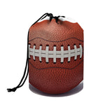 American Football Ball Print Drawstring Makeup Bag