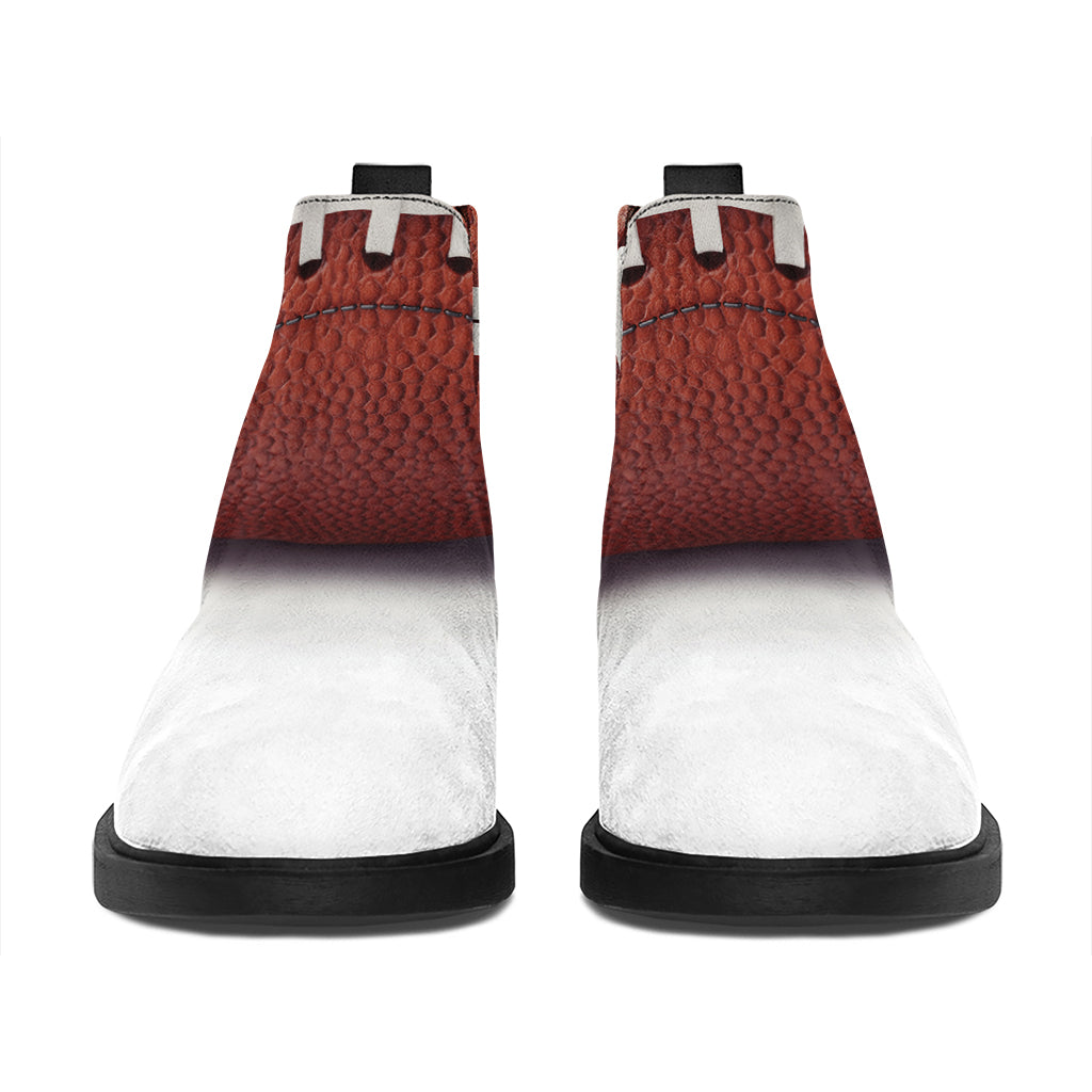 American Football Ball Print Flat Ankle Boots