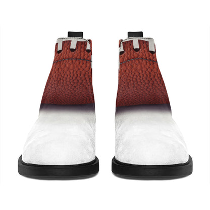 American Football Ball Print Flat Ankle Boots