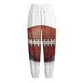 American Football Ball Print Fleece Lined Knit Pants