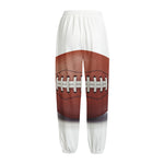 American Football Ball Print Fleece Lined Knit Pants