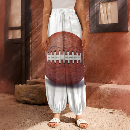 American Football Ball Print Harem Pants
