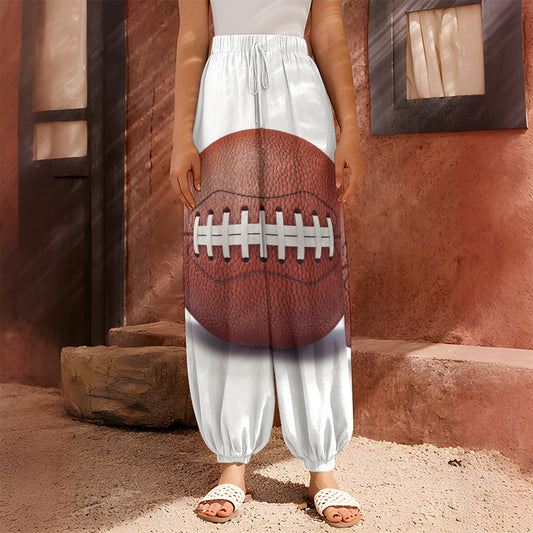 American Football Ball Print Harem Pants