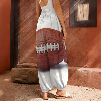 American Football Ball Print Harem Pants