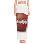 American Football Ball Print High Slit Maxi Skirt