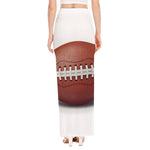 American Football Ball Print High Slit Maxi Skirt