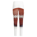 American Football Ball Print High-Waisted Pocket Leggings