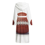 American Football Ball Print Hooded Bathrobe