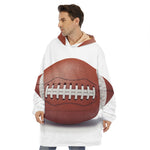 American Football Ball Print Hoodie Blanket