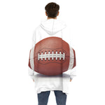 American Football Ball Print Hoodie Blanket