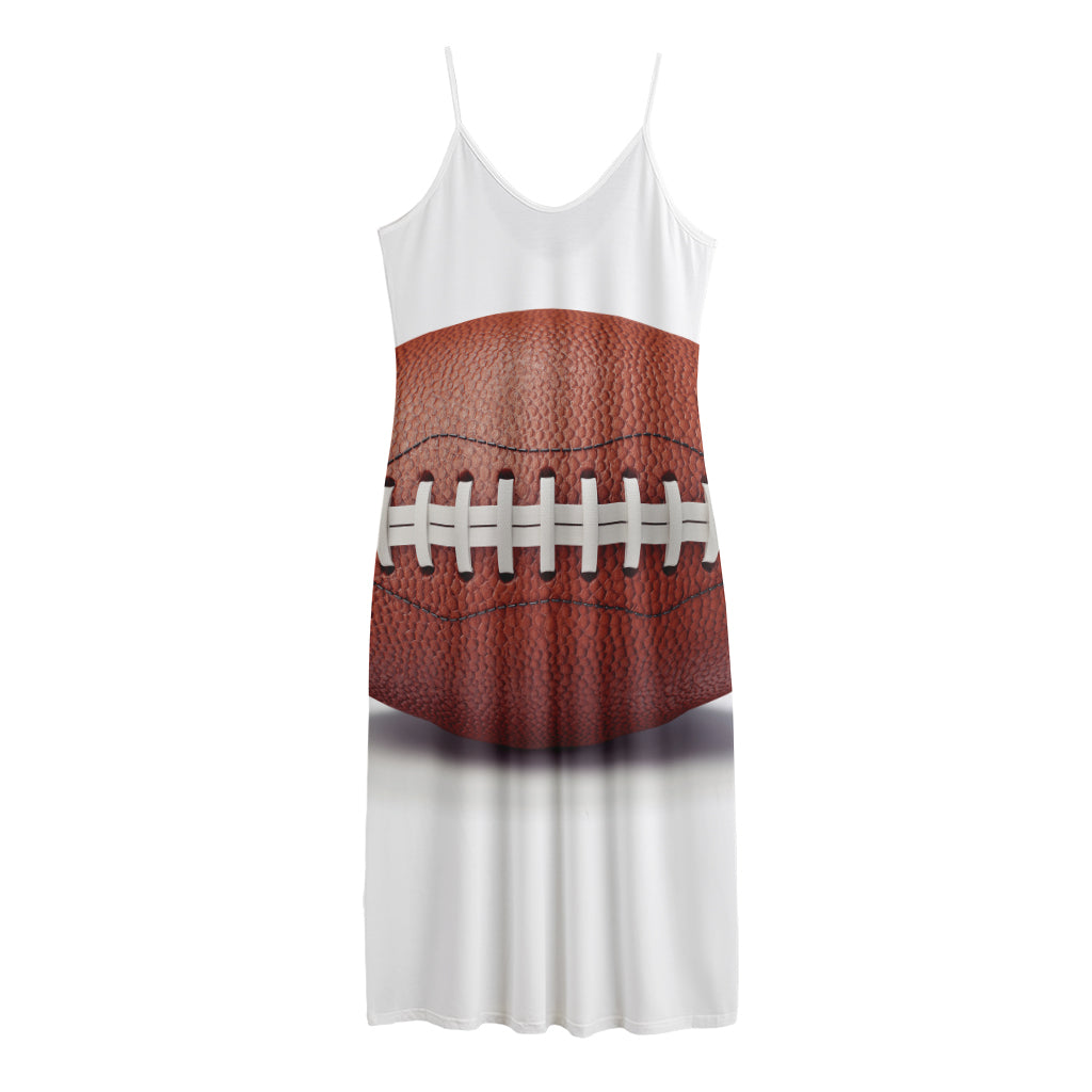 American Football Ball Print Jersey Midi Cami Dress American Football Ball Print Jersey Midi Cami Dress