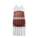 American Football Ball Print Jersey Midi Cami Dress