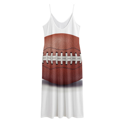 American Football Ball Print Jersey Midi Cami Dress