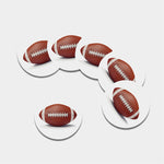 American Football Ball Print Leather Coaster Set