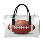 American Football Ball Print Leather Duffle Bag
