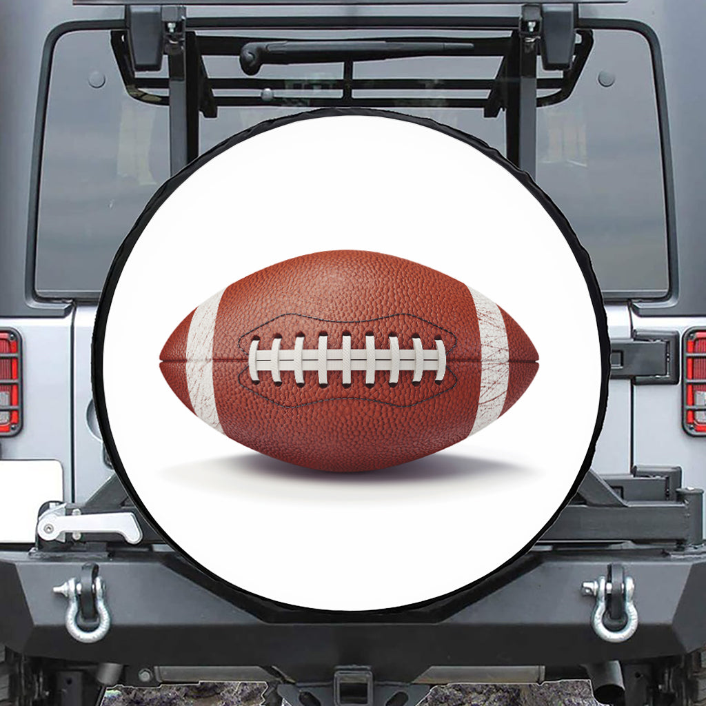 American Football Ball Print Leather Spare Tire Cover