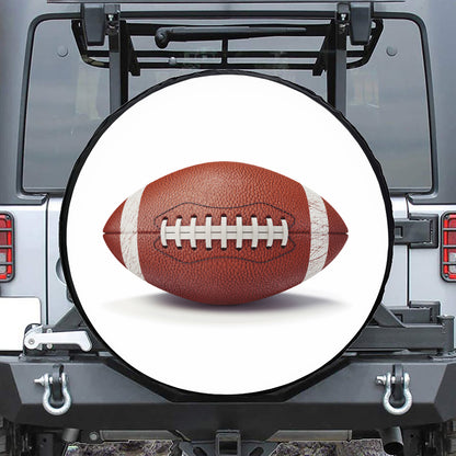 American Football Ball Print Leather Spare Tire Cover