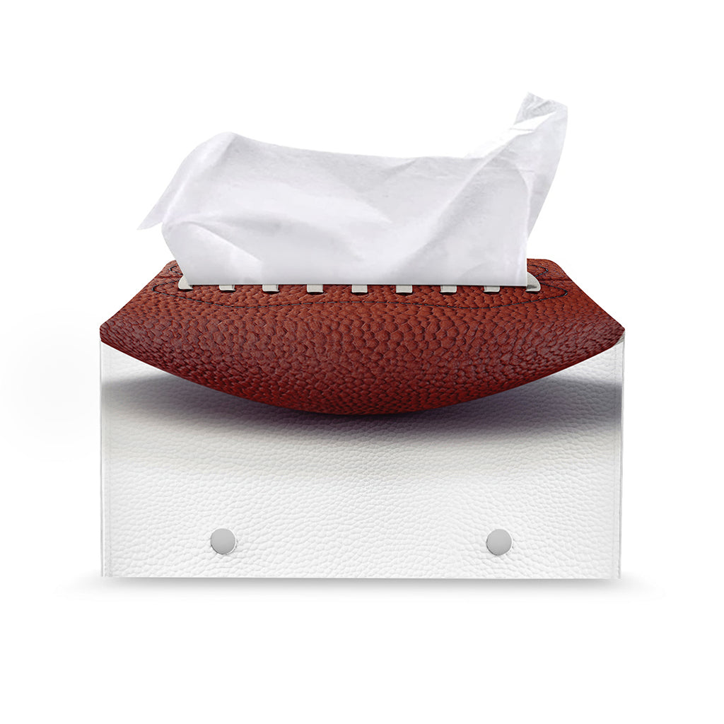 American Football Ball Print Leather Tissue Box Cover