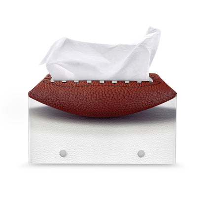 American Football Ball Print Leather Tissue Box Cover