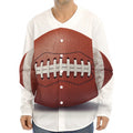 American Football Ball Print Long Sleeve Baseball Jersey