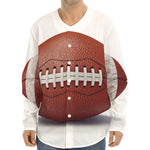 American Football Ball Print Long Sleeve Baseball Jersey