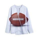 American Football Ball Print Long Sleeve Short Coat