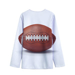 American Football Ball Print Long Sleeve Short Coat