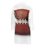 American Football Ball Print Men's Bathrobe