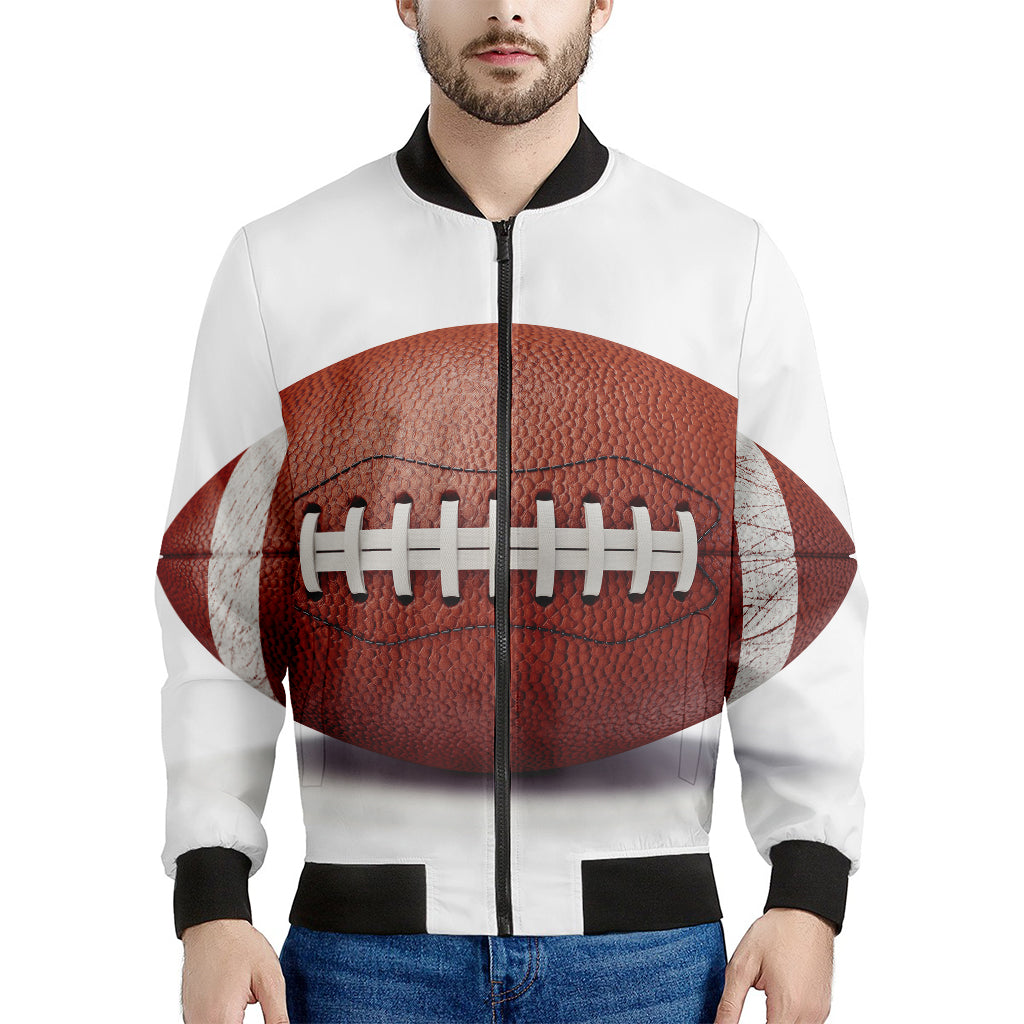 American Football Ball Print Men's Bomber Jacket