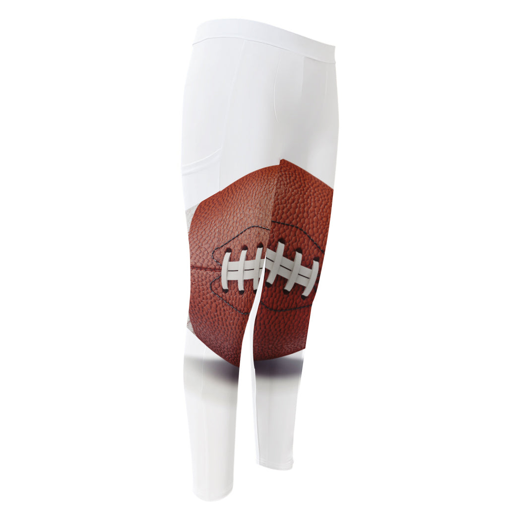 American Football Ball Print Men's Compression Pants