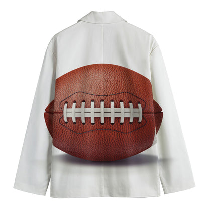 American Football Ball Print Men's Cotton Blazer