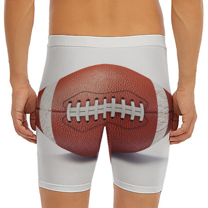 American Football Ball Print Men's Long Boxer Briefs