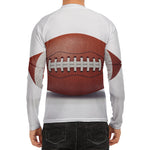 American Football Ball Print Men's Long Sleeve Rash Guard