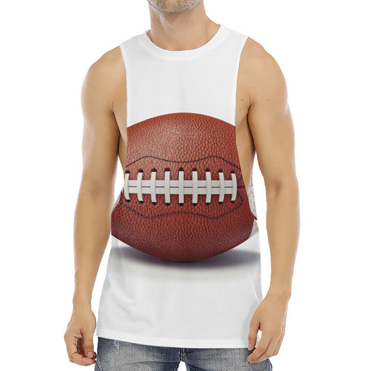 American Football Ball Print Men's Muscle Tank Top