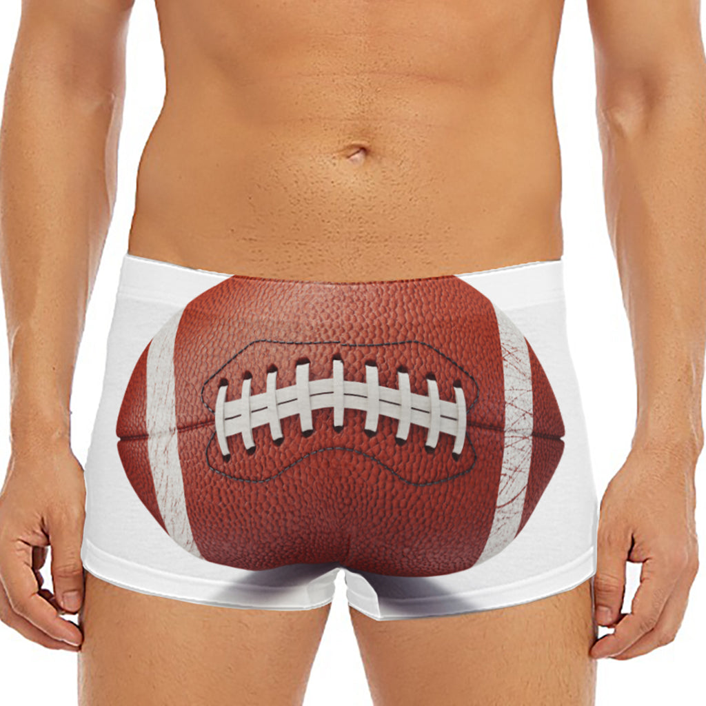 American Football Ball Print Men's Short Boxer Briefs