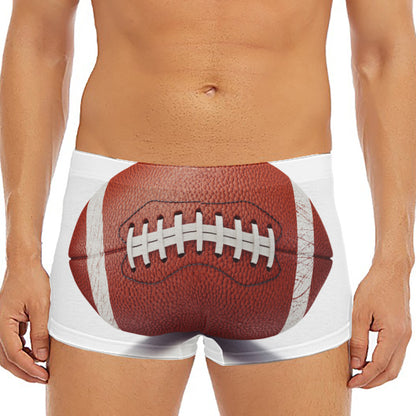 American Football Ball Print Men's Short Boxer Briefs