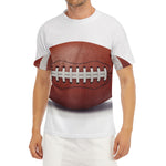 American Football Ball Print Men's Short Sleeve Rash Guard